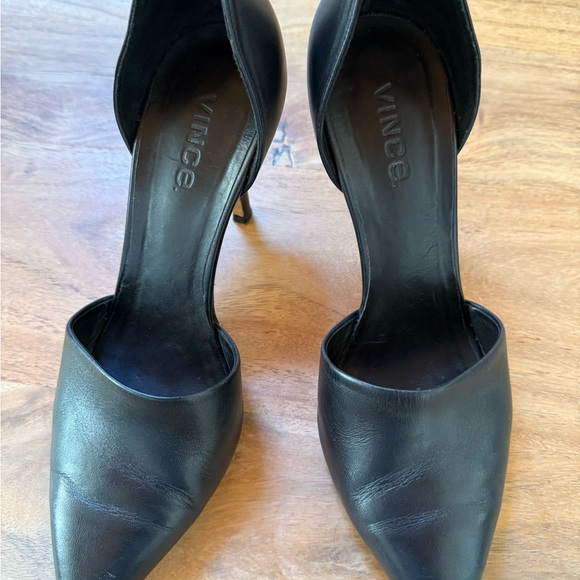 Classic Vince D’Orsay Matte Black Leather Pumps - 7.5 / 38 - Picture 4 of 5